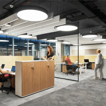 Ecophon Solo baffles - Acoustic baffles - Acoustic design catalogue - sound absorption class - acoustic absorption - acoustic consultant - acoustic consulting