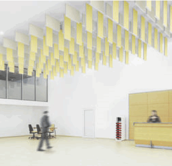 Thermaflex baffles - Acoustic baffles - Acoustic design catalogue - sound absorption class - acoustic absorption - acoustic consultant - acoustic consulting